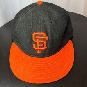 New Era‎ SF Giants 59FIFTY MLB Fitted Hat Orange Black Authentic Size 7